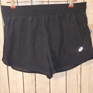 Asics Women's 3" Running Shorts Lined Lg Woven Flat Front Black
